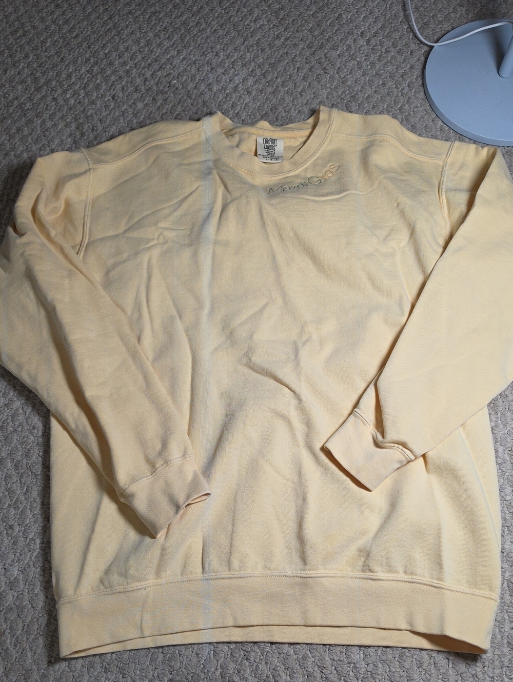 Comfort Colors Mardi Gras Pale Yellow Crewneck Sweatshirt